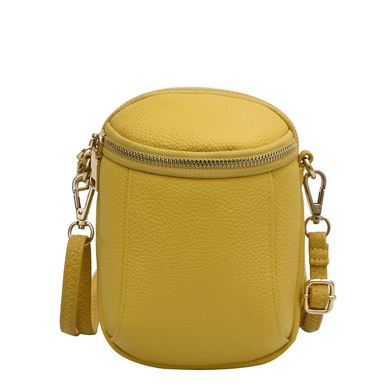 Fashion Leather Small Bag Women's New Versatile First-layer Cowhide Shoulder Messenger Bag Shell Bag Mobile Phone Bag