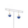 Estelle Rhinestone 10K Yellow Gold Earrings (Blue)