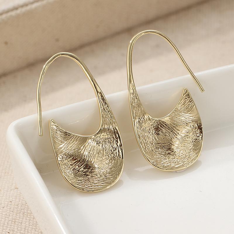 Able Golden Color Hoop Earrings, Free Spirited. Thin and Lightweight Pendant Earrings.