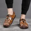 Sandals Men's Leather Baotou Casual Beach Shoes Men's Summer Outdoor Sports River Tracking Cool Slippers Non-slip Men's Shoes