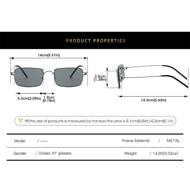 Fashion Small Square Sunglasses for Women and Men Metal Frame Shades Vintage Trendy Driving Sun Glasses Outdoor Travel Eyewear