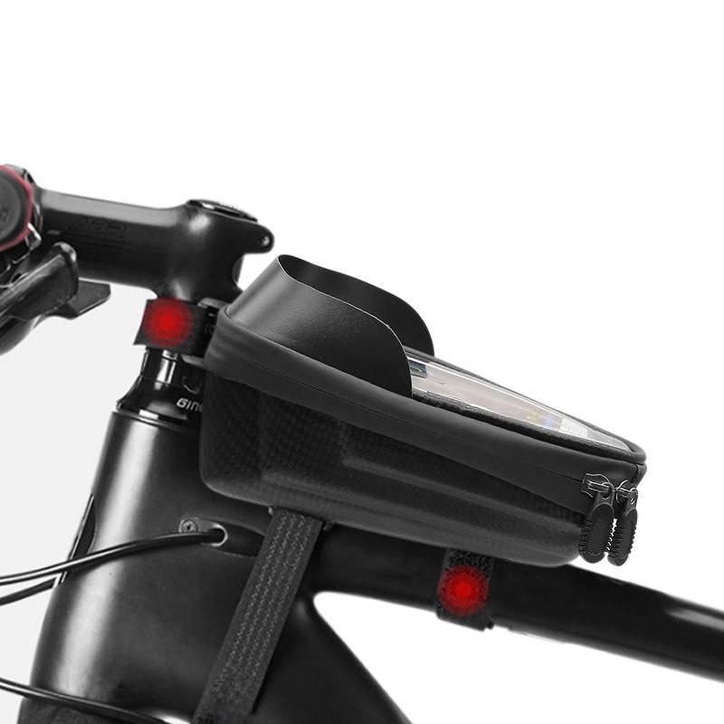 Bicycle Handlebar Storage Bag With Pvc Hard Shell Large Capacity For Cycling Gear And Phone Protection