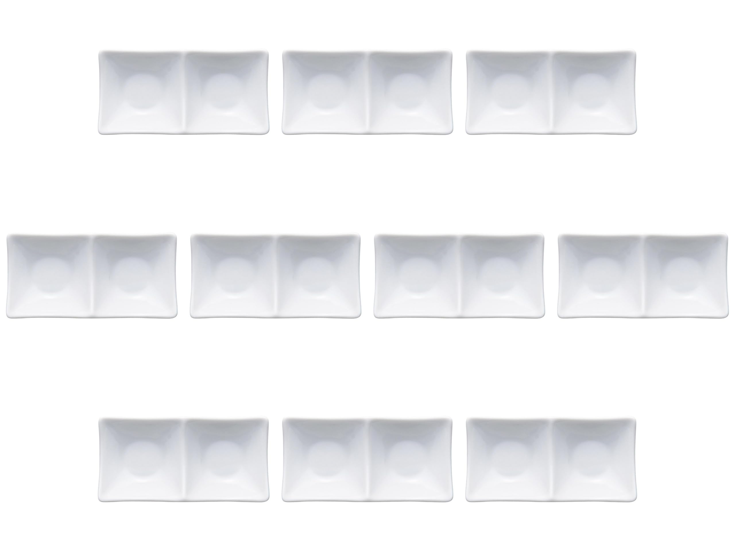 

Set of 10 White Appetizer Bowls x x 3 Divided Plates by Setomonohonpo (2 pieces) [13.5 6.5 cm] Western-style белый