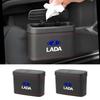 Car Press-Down Storage Box PU Leather Vehicle Trash Can Door Hanging Storage Box For Lada Priora Sedan Sport Kalina Granta Vesta