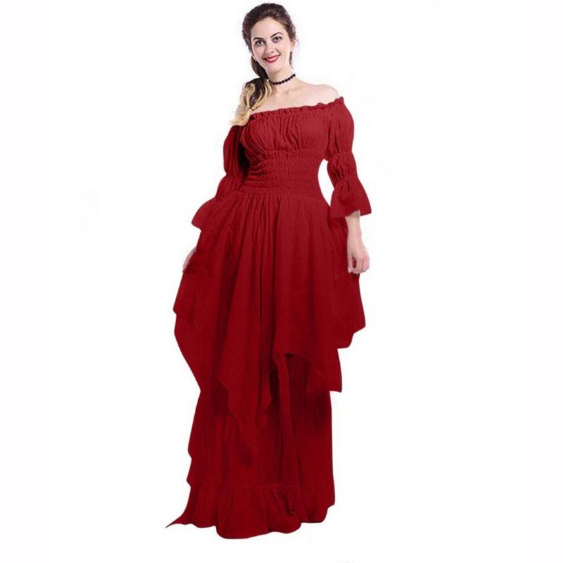 Lace Flared Sleeve Retro Gothic Dress Cosplay Prom Princess