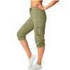 Women’s Drawstring Waist Cargo Capris with Multiple Pockets and Adjustable Hem for Outdoor Activities