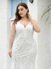 Klasyczne suknie wieczorowe typu fishtail Ever-Pretty Plus Size z dekoltem w szpic i cekinami dla kobiet
