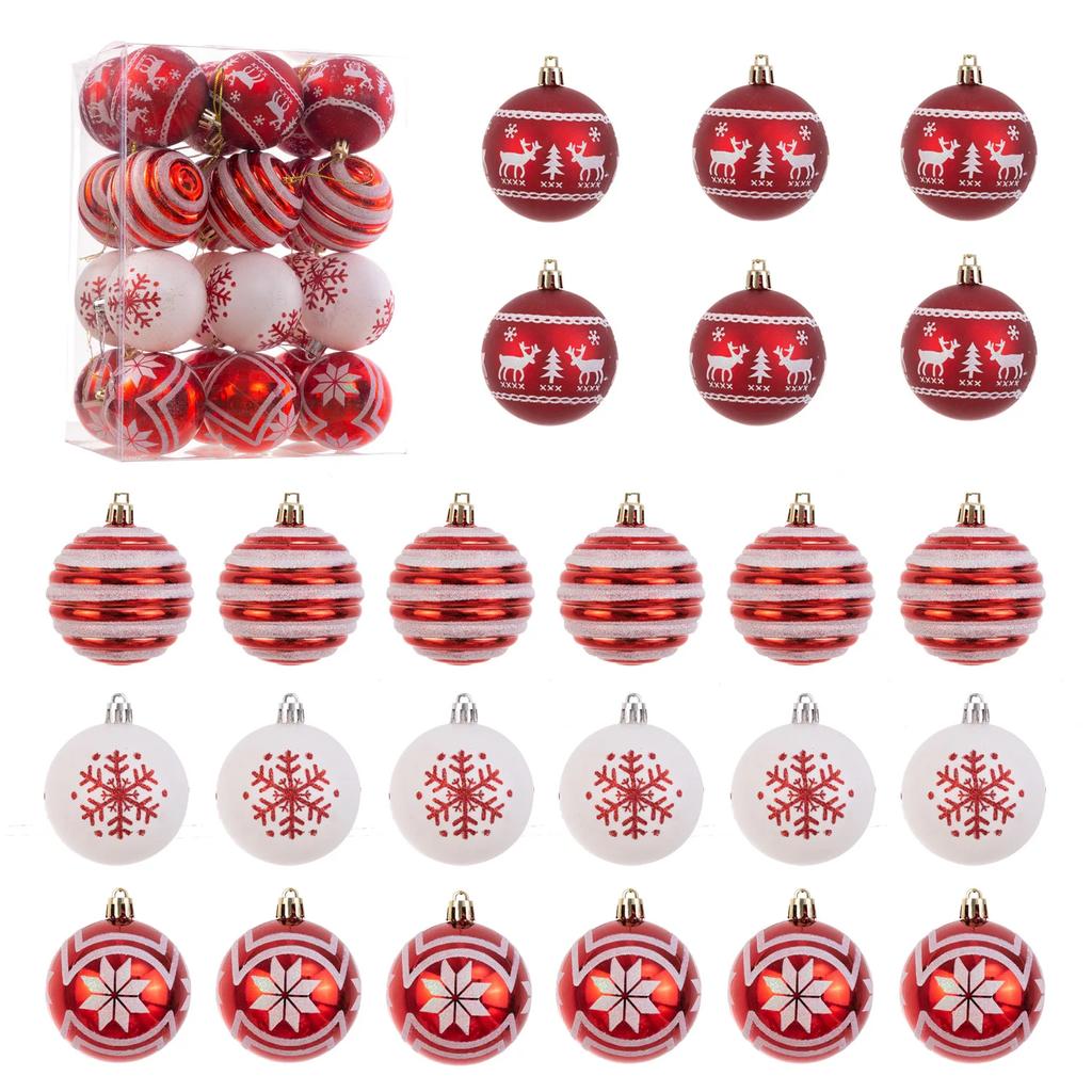 Bola de Natal Decoração de Árvore de Natal Enfeites Pendentes para Decoração de Casa Ano Novo 2024 Navidad Bola Pendente Acessórios