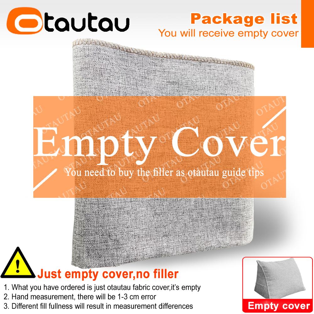 OTAUTAU хлопок лен треугольная наволочка диван-кровать спинка наволочка задняя поясница поясница эргономичные подушки без наполнителя M-L45xH50cm-cover светло-серый