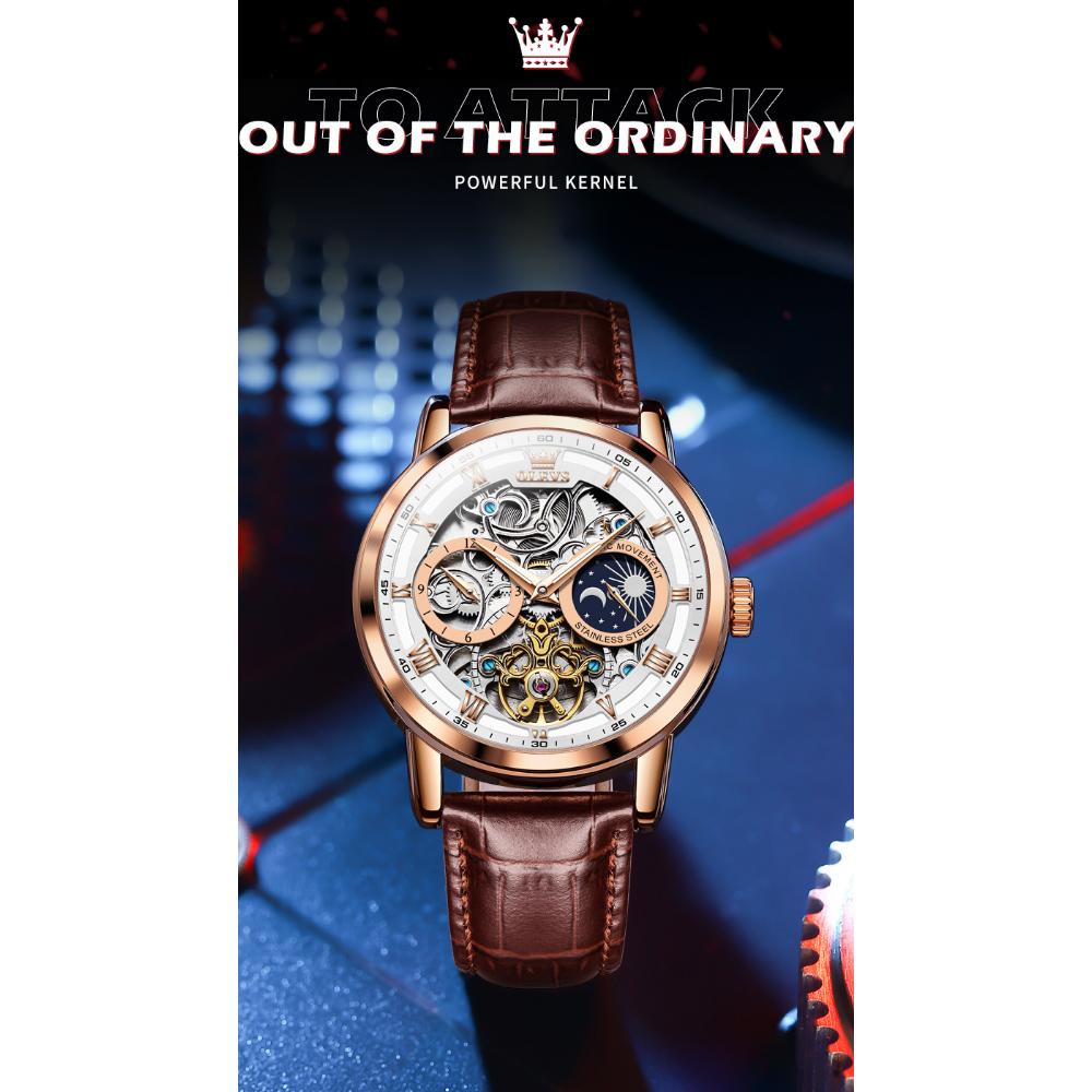 OLEVS New Business and Leisure Men's Automatic Mechanical Watch Multifunctional Large Dial Men's Watch