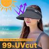Sun Sun UV Protection General One Size Fits Wide Small Face Cool Arm Cover Included Number [SanDoll] Women's Visor, Straw-like Visor, Women's Hat,