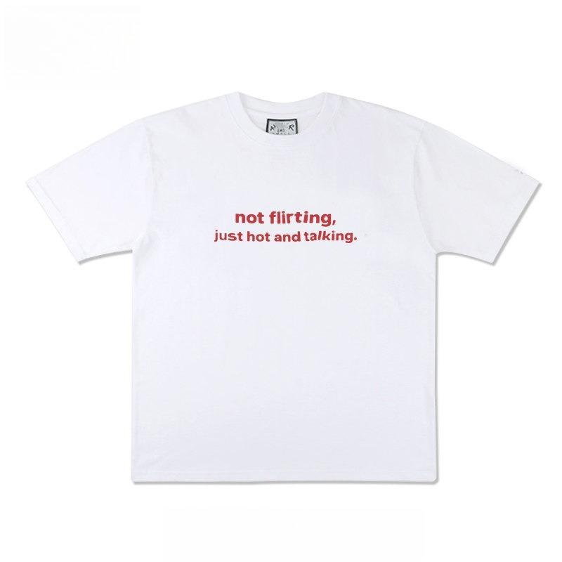 

2026 New Funny Not Flirting Just Hot and Talking Printed Tshirts Mens Top Short Sleeved Tshirts Mens Top 4XL
