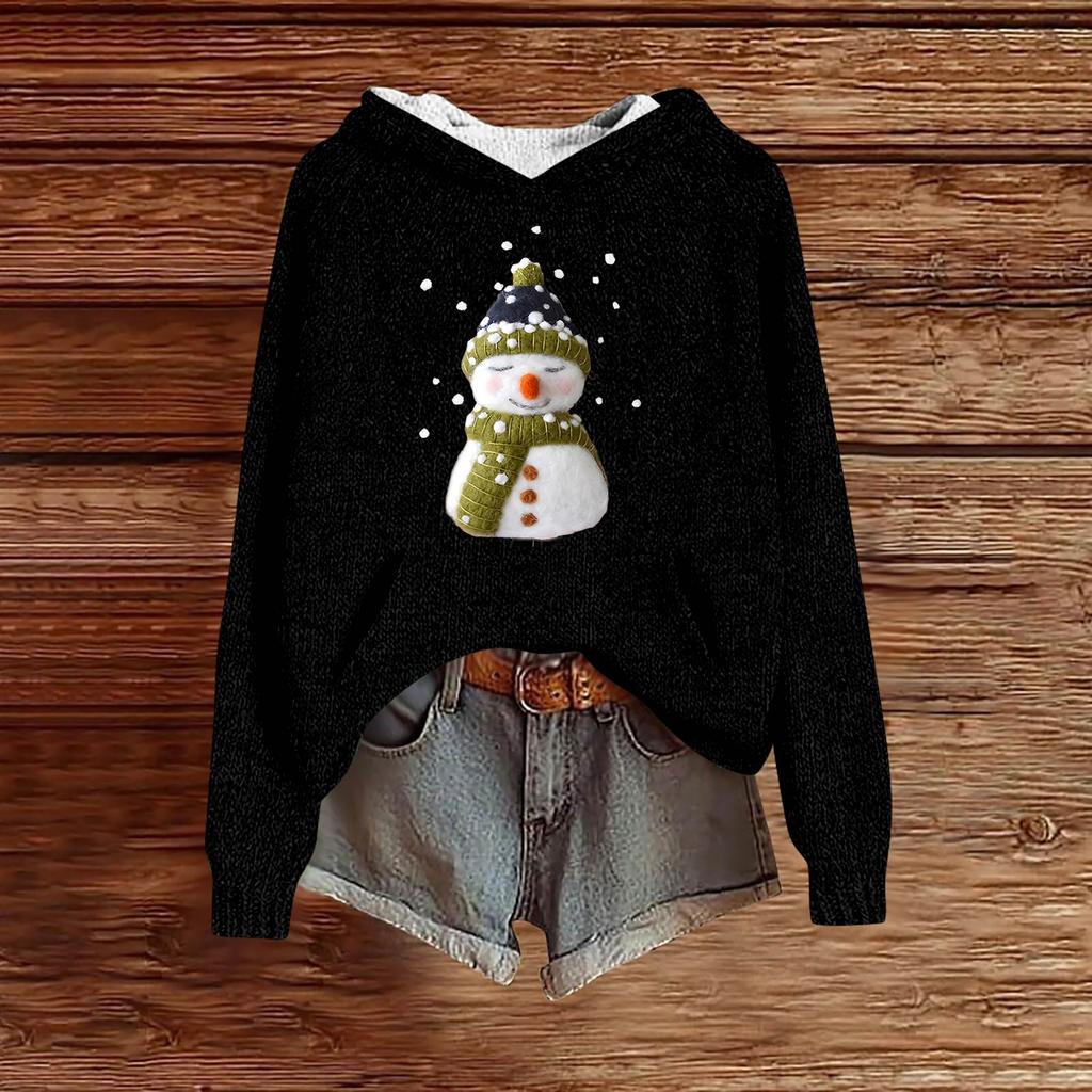Sweatshirts For Women Knit Sweater Cute Shirt Fall Pullover Hooded Sweatshirt