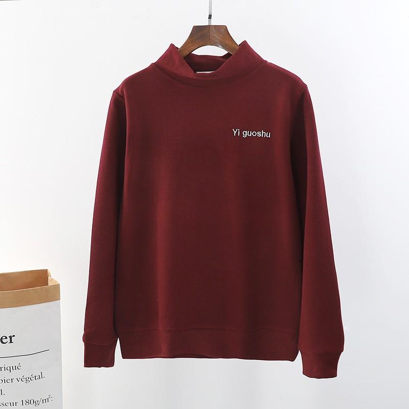 Womens Half Turtleneck Pullover Sweatshirt Loose Fit Cotton Long Sleeve Top Winter Casual Wear