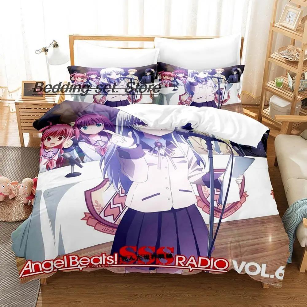 Angel Beats Bedding Set Single Twin Full Queen King Size Bed Set Aldult Kid Bedroom Duvetcover Sets Anime Bed Sheet Set