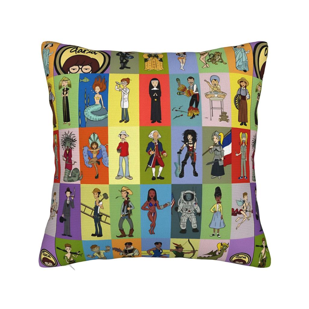Sick Sad World Pastel Darias 90s MTV Beavis Square Pillow Case  Cushion Covers Customized Decor Pillowcase for Sofa 45x45cm