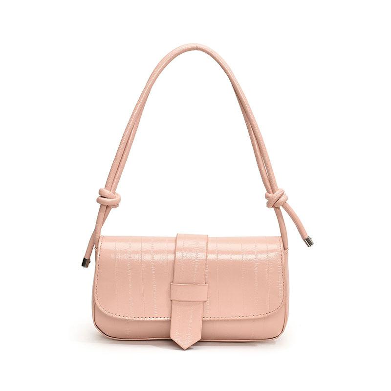 

New 2024 silver retro horizontal design flip underarm baguette bag atmospheric shoulder bag work commuter bag рожевий