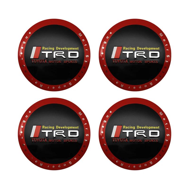 4Pcs 56mm Car Wheel Center Hub Cap Badge Sticker Cover Accessories For Toyota Prado Aqua Hilux Camry Rav4 Prius TRD Venza GR Spo