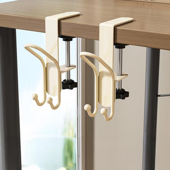 1/2Pcs Adjustable Desk Mount Hooks Backpack Hooks Strong Load-bearing Multipurpose Easy Installation Hanger Hooks