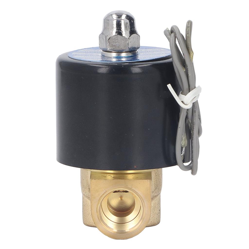 3 5in Elektrisches Magnetventil Messingstruktur Kupferspule Gummidichtung 2 Anschlüsse Normal geschlossen Magnetventil DC24V