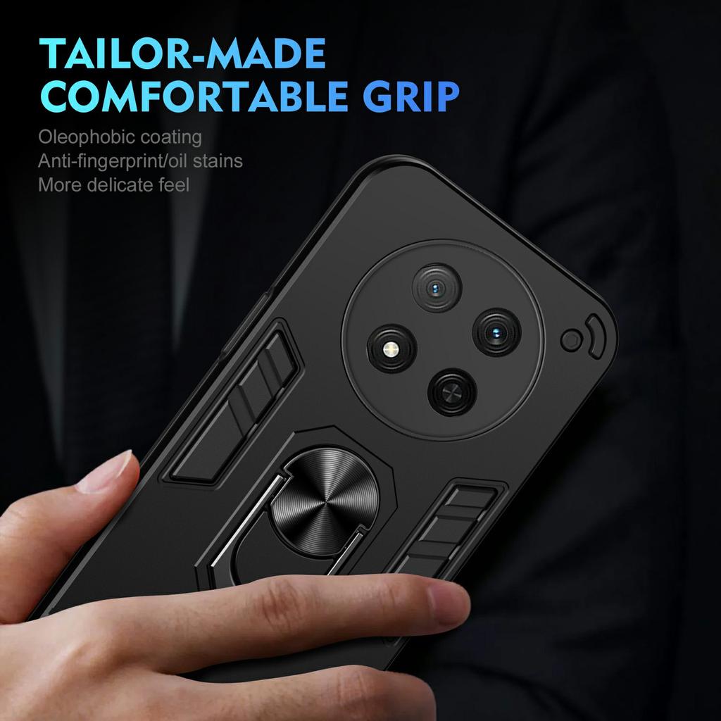 For Honor X9c 5G Case PC+TPU Drop Defend Phone Cover with Ring Kickstand