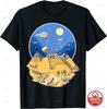 Aliens UFO Egyptian Pyramids Science Fiction Unisex Cotton TShirt Custom Printed Graphic T Shirts Y2k Funny Tshirt Streetwear