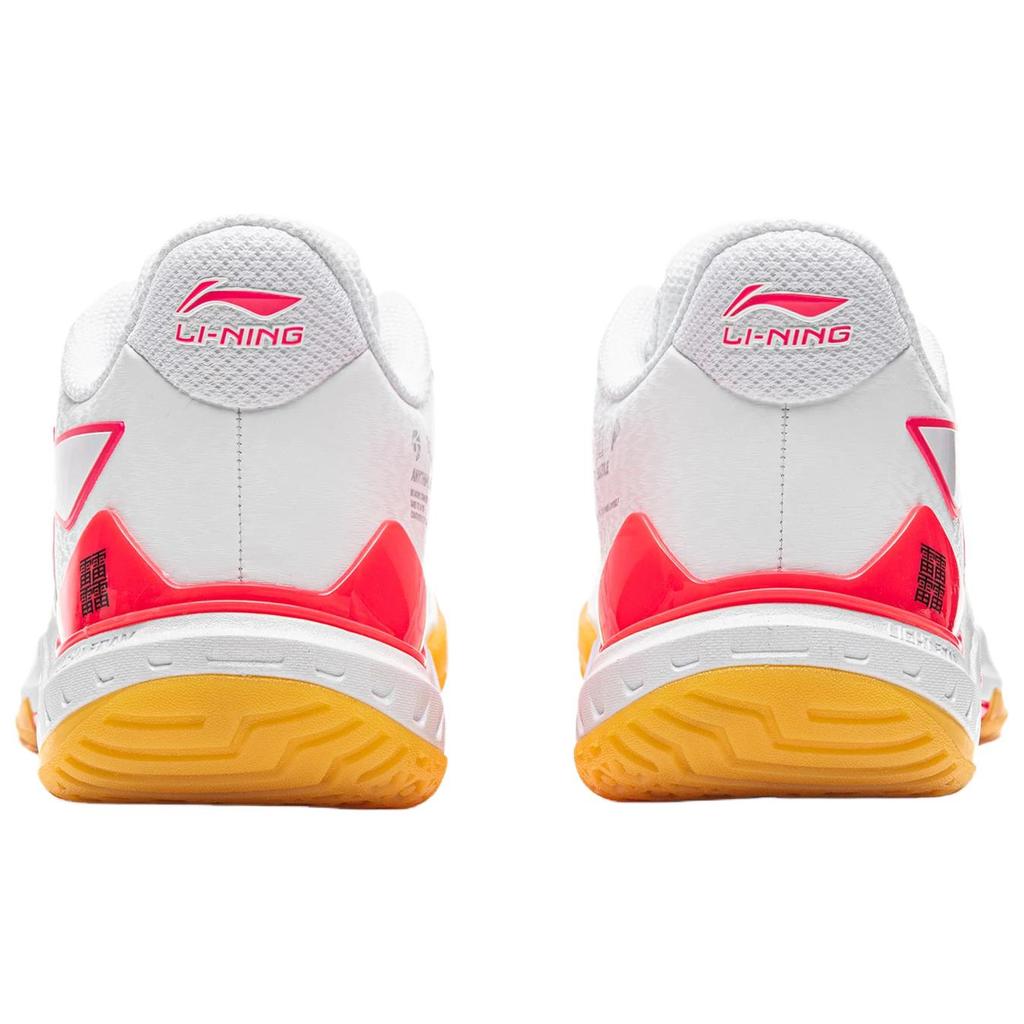 Li Ning Cloud Thunder NEW Synthetic Leather Breathable Rebound Low Top Badminton Shoes Unisex White Crystal Red AYZU017-7