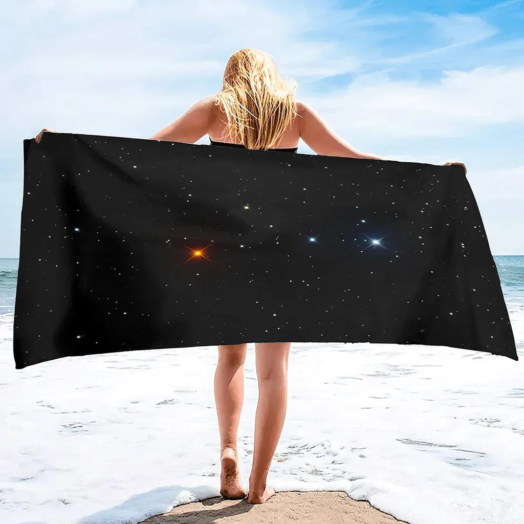 Sternenhimmel Strandtuch, Mikrofaser Super Saugfähiges Strandtuch, Weiches und Bequemes Badezimmerhandtuch Sandfreies Strandtuch