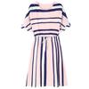 Elegant And Timeless Women Fashion Short Sleeve Casual Dress With Classic Stripes