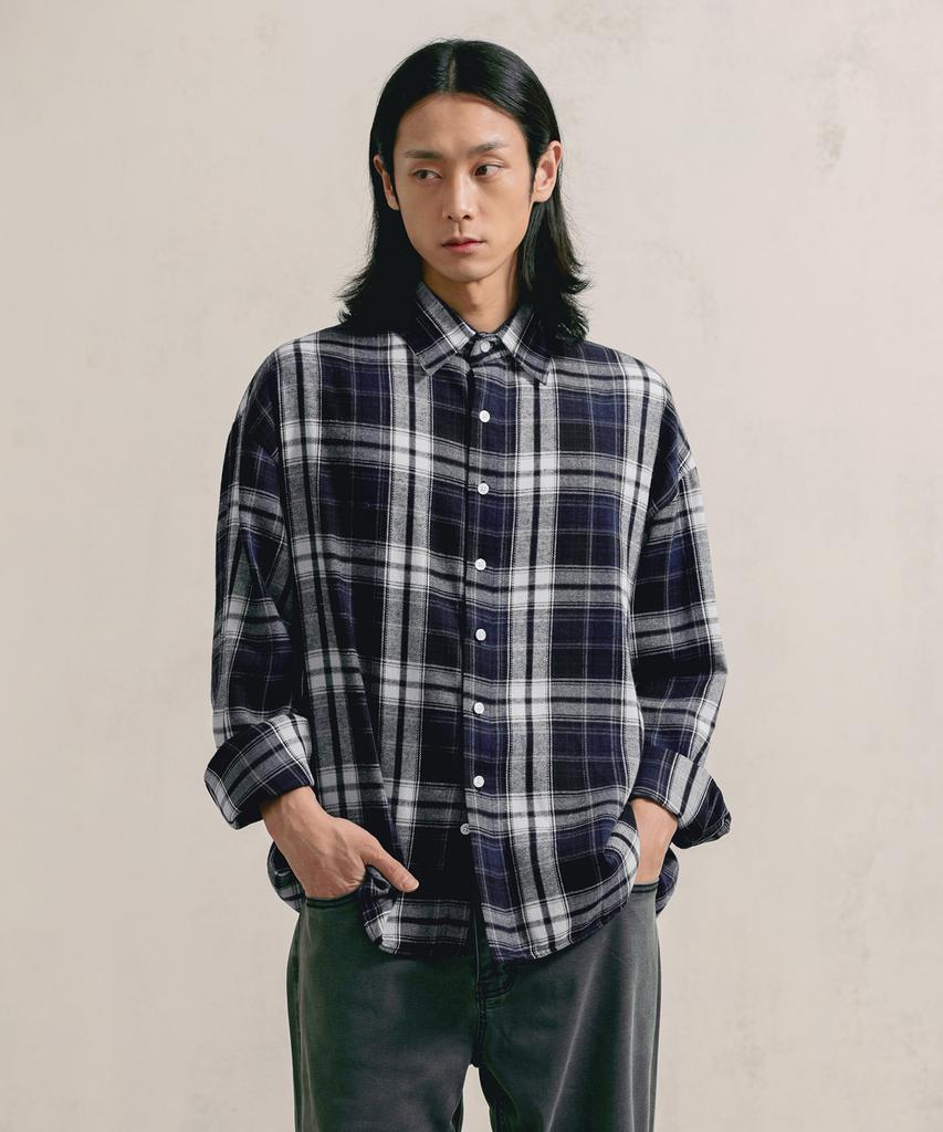 Keonsebbi Lito Semi-Over Check Shirt 3 Colors