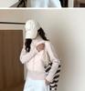 Korean Style Women's Knitted Patchwork Down Vest - Petite Short 90% White Duck Down Outerwear for 2025 Autumn/Winter