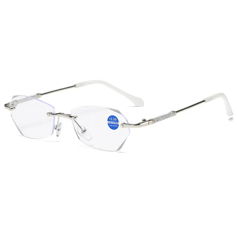 

Роскошные безободковые очки для пресбиопии для женщин и мужчин, винтажные, для защиты глаз при работе за компьютером, очки для дальнозоркости, готовые очки для чтения 4.0