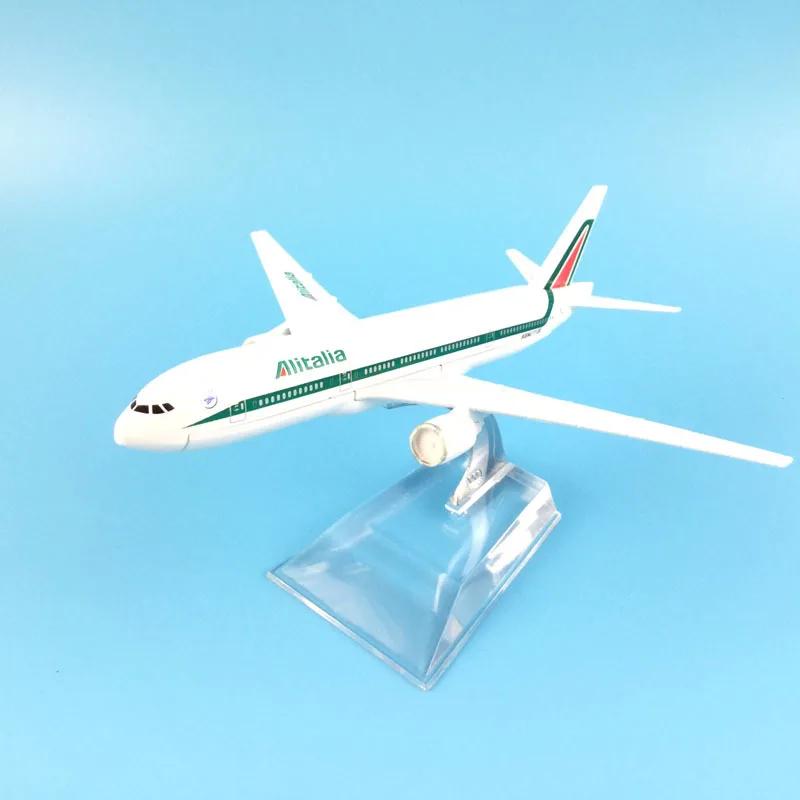 16 см Металлическая литая модель самолета Boeing 777 авиакомпании Alitalia Самолет Модель Самолета Игрушка для Рождественского Подарка Домашний Декор Коллекция
