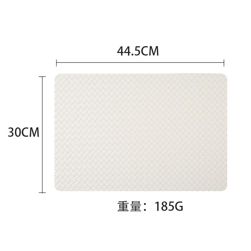 New woven plaid double-sided leather placemat teacup mat waterproof and oil-proof dining table mat western restaurant thermal insulation mat placemat