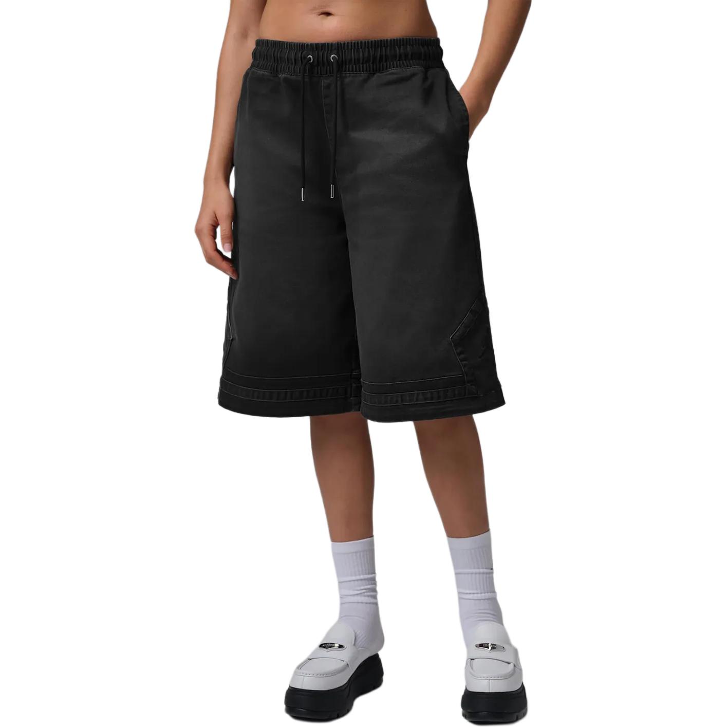 

Jordan Flight Club Big Shorts Loose Wide Leg Drawstring Five Point Diamond Embroidered Denim Shorts Women shorts IF1137-010 M