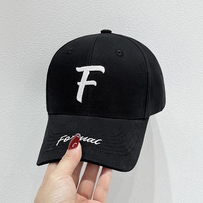 New Casual F Letter Embroidered Baseball Cap Women Show Small Face Deepen Hard Top Ins Sunshade Travel Versatile