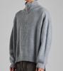 Beoteunseoul Loose Fit Half-Zip High-Neck Knit (Gray)