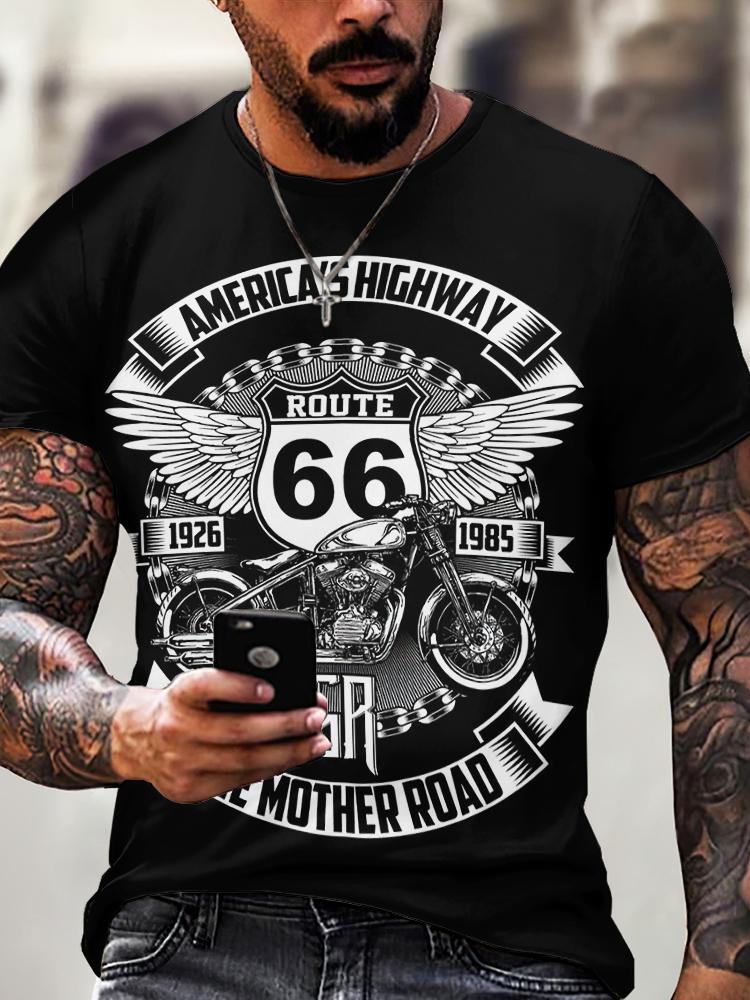 Vintage Street Exploration 3D-gedrucktes Herren-T-Shirt Neues Trend-T-Shirt Vintage Locker Sommer Rundhals Kurzarm Unisex-Oberteil