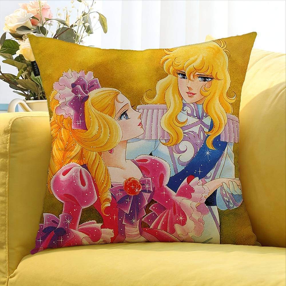 Lady Oscar Rose of Versailles   Various Sizes Square Pillow Case For Car Home Bedchamber Decor
