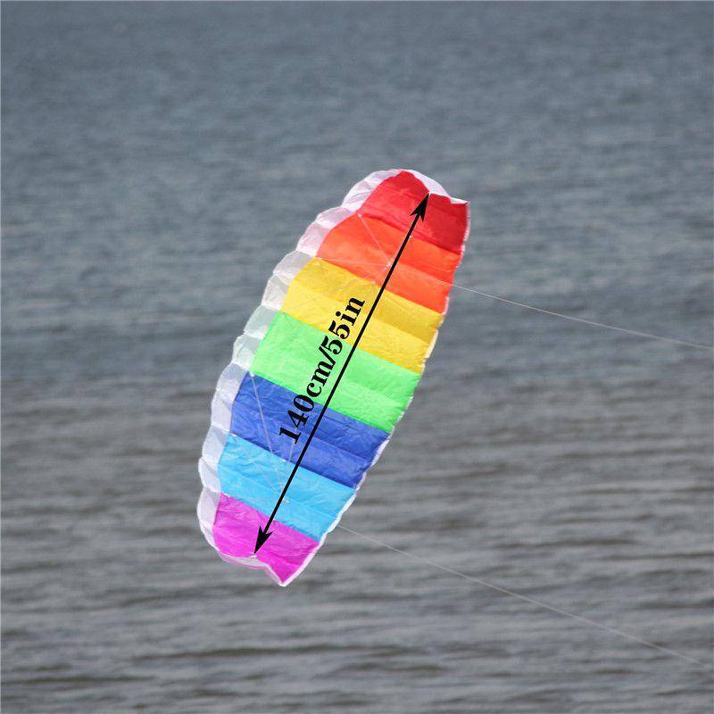 

Vibrant Rainbow Dual Line Kitesurfing Stunt Parachute For Outdoor Fun And Adventure 140cm/55in