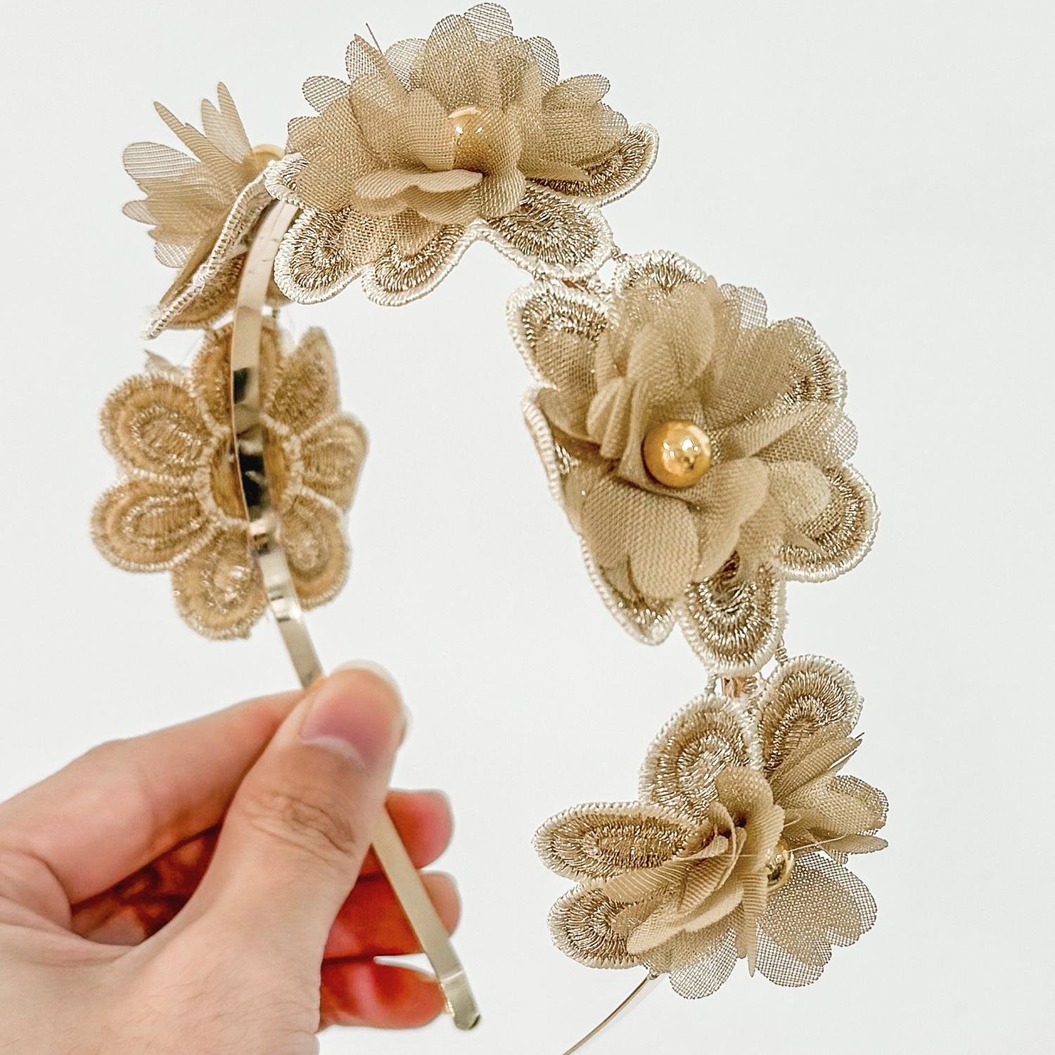 

Искусственные цветочные повязки на голову Богема Свадебные Вечерние Головные уборы Брошь Цветы Повязки для волос Праздничные Приморские Аксессуары для волос