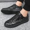 Black Flat Shoes, Men's Casual Formal Shoes, Outdoor Fashionable and Comfortable Soft Soled Walking Shoes, Zapatillas De Hombre