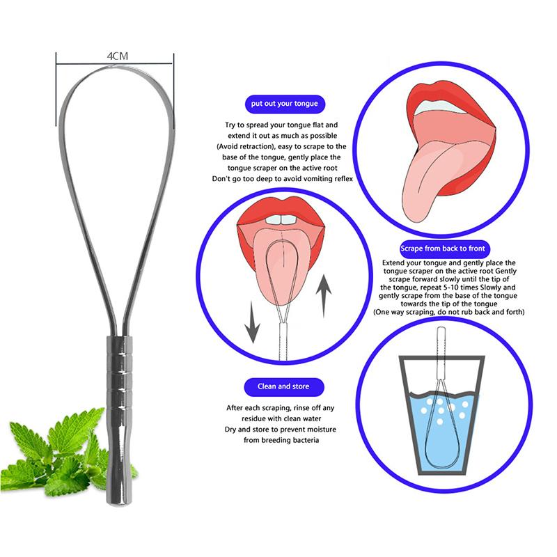 

U Shape Tongue Scraper Stainless Steel Cleaner Brush Bad Breath Removal Cleaning Coated Tongue Toothbrush Oral Hygiene Care серебряный