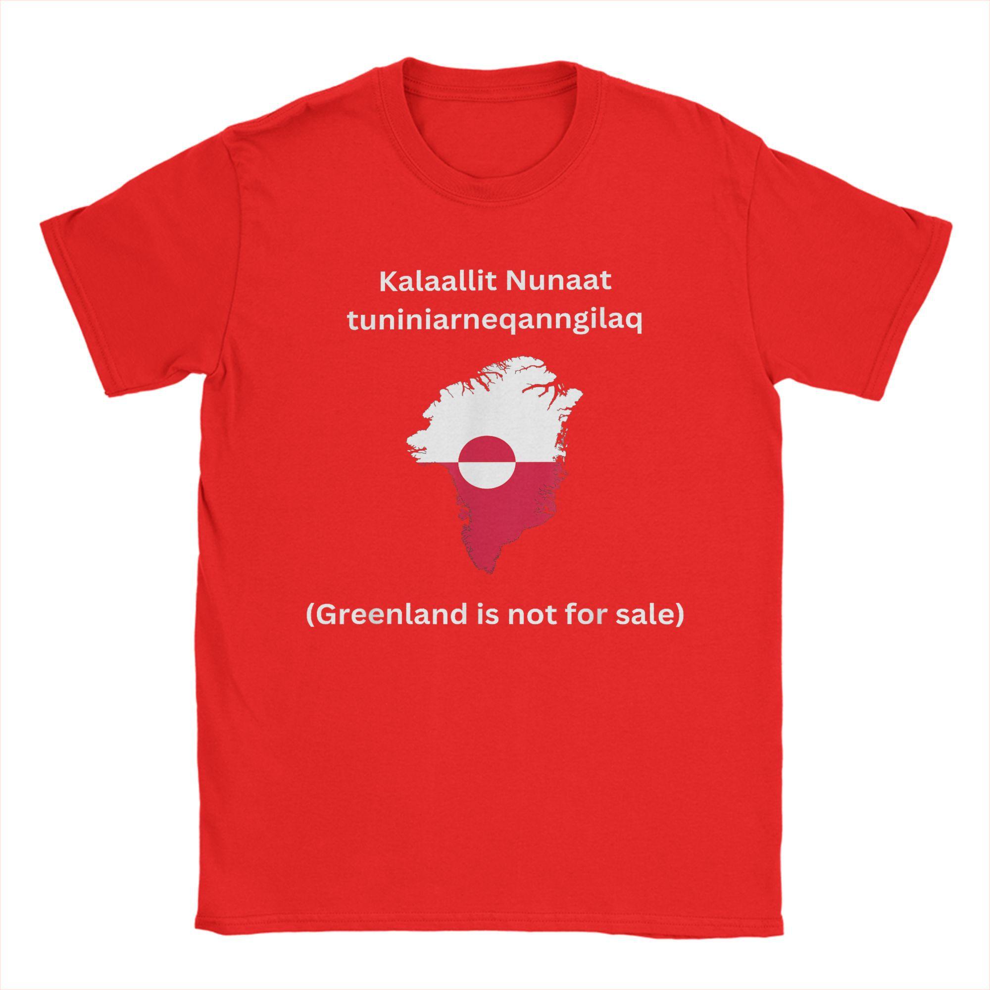 

Greenland is Not for Sale Anti T-Shirt for Men Map Flag Unique 100% Cotton Tee Crew Neck Short Sleeve T Shirts Gift Clothes S