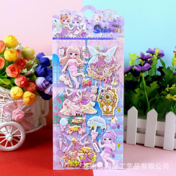 1Pcs Stickers Lovely Cartoon Girls 3D Kawaii Sticker Book Laptop Dress Up Stickers Kids Toys Pegatinas For Children Girl Gifts