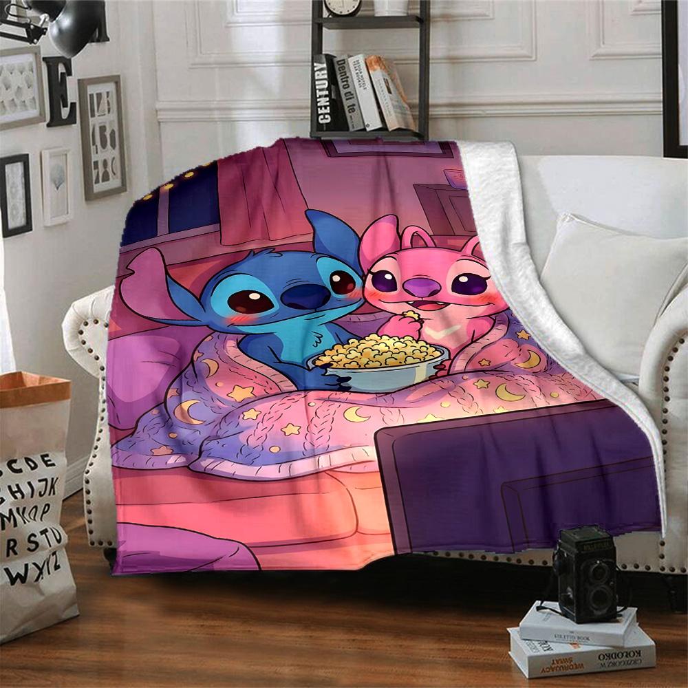 1pc S-Stitch18 Blanket, Gift, for Men and Women, Soft Blanket, Good for Sofa Bed Couch Travel, Lightweight Flannel Blanket