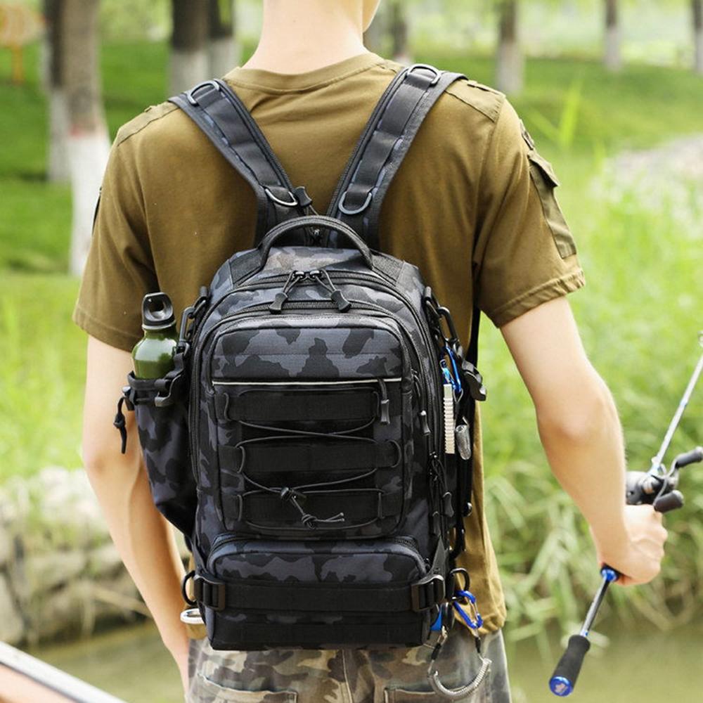 Fiskeprylar Ryggsäck Förvaringsväska Utomhus Axelväska Vattentålig Fiskeredskapsväska Axelremsväska