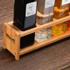 Seasoning Storage Stand Bamboo Wood 4 Holes Multifunctional Anti Slip Space Saving Oil Bottle Rack Kitchen Supplies