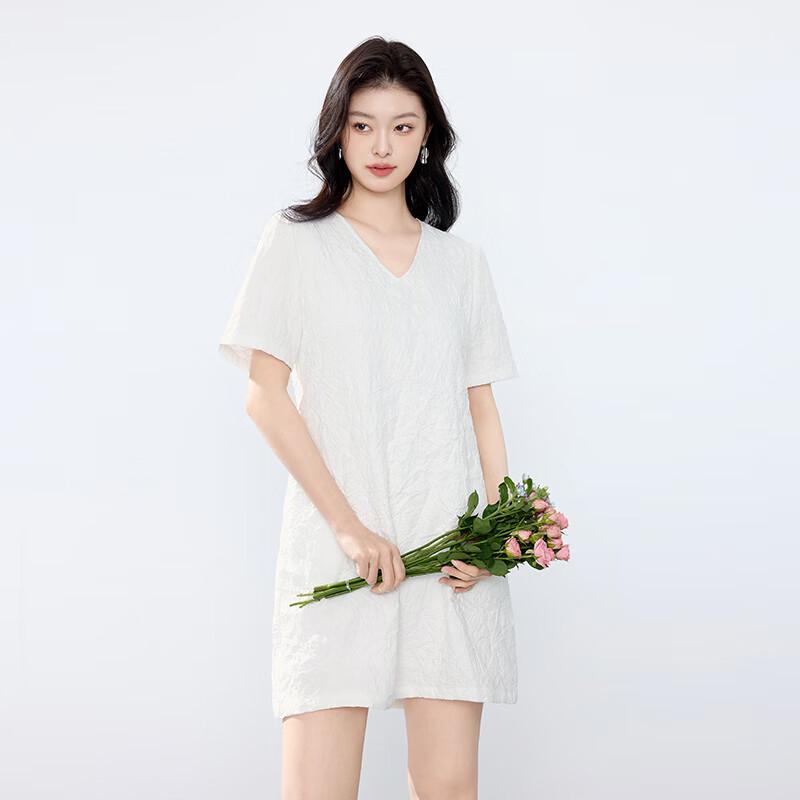 JOY SPEAKER Women's Elegant A-Line V-Neck Midi Dress