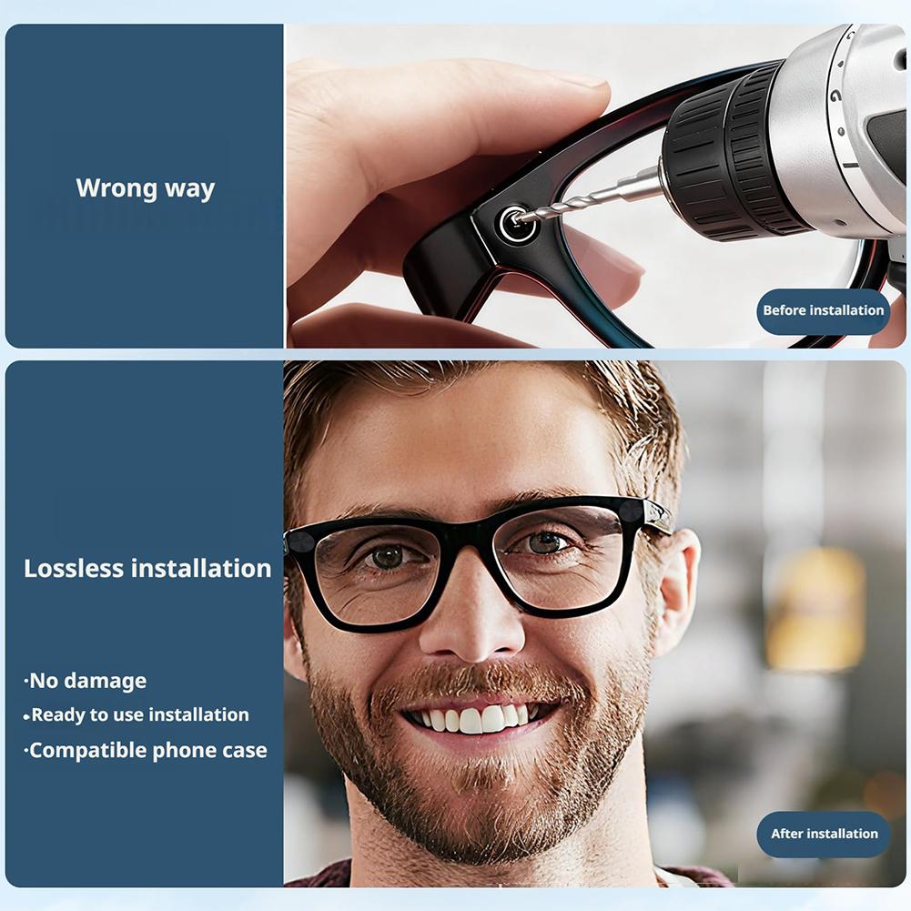 Smart Glasses LED Light Blocking Stickers Fit for Meta Sliding Reusable Adhesive Eyeglass Camera Cover Black Tool